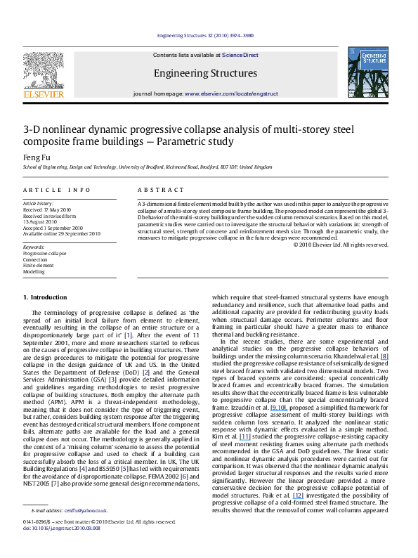 (PDF) 3-D nonlinear dynamic progressive collapse analysis of multi ...