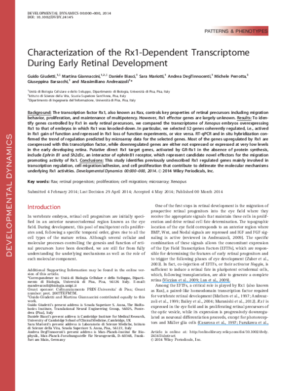 (PDF) Characterization of the Rx1-dependent transcriptome during early ...