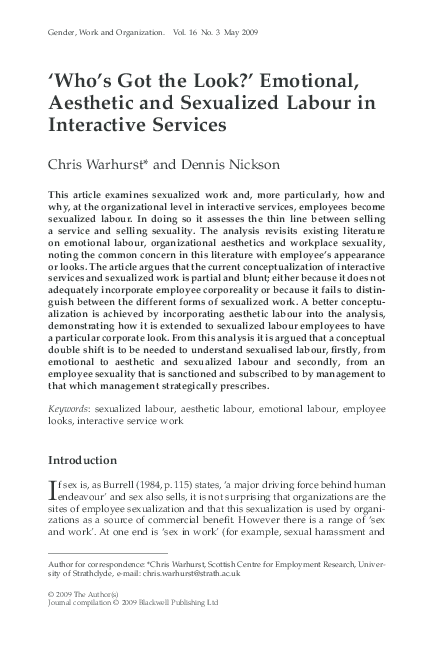 Looking good and sounding right aesthetic labour image