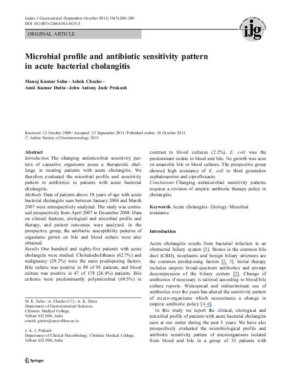 (PDF) Microbial profile and antibiotic sensitivity pattern in acute ...