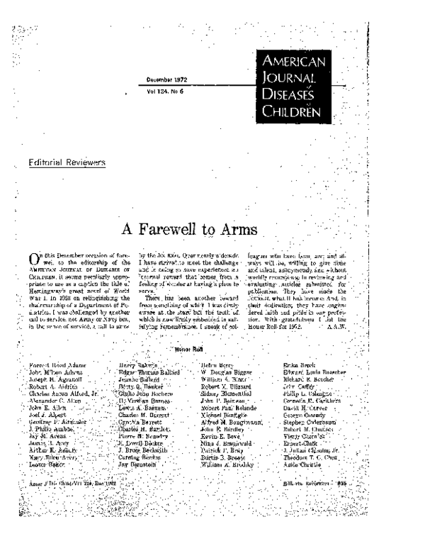 (PDF) A Farewell to Arms Alexander Ashley Weech, M.D. Academia.edu