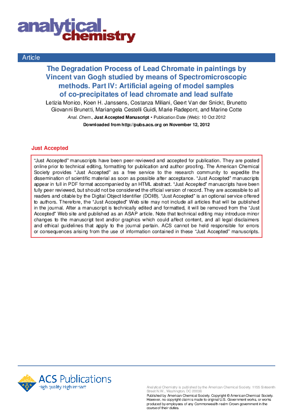(PDF) Degradation Process of Lead Chromate Marine Cotte Academia.edu