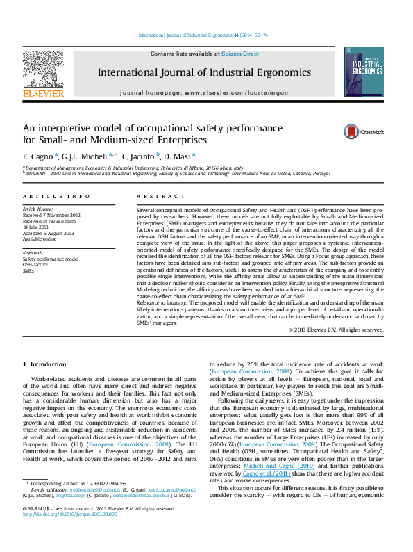 (PDF) An interpretive model of occupational safety performance for ...