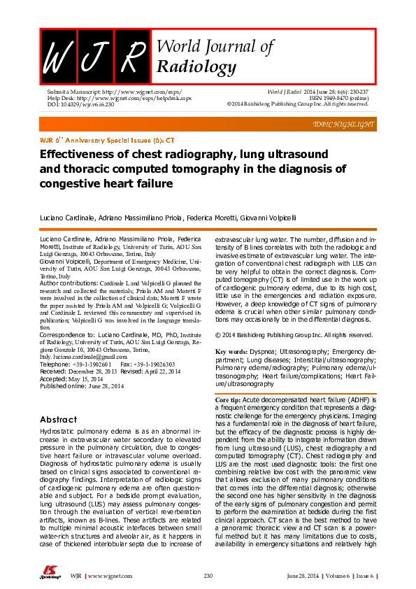 (PDF) Effectiveness of chest radiography, lung ultrasound and thoracic ...
