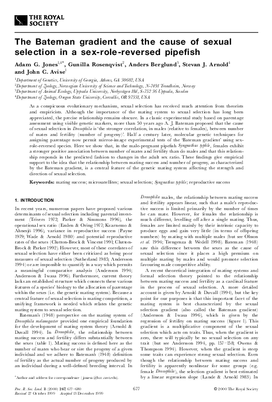 (PDF) The Bateman gradient and the cause of sexual selection in a sex ...