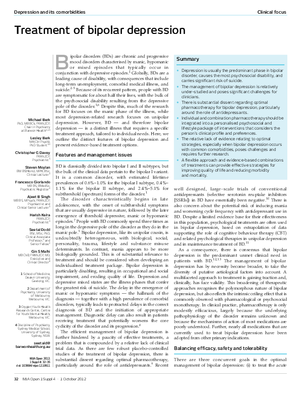 (PDF) Treatment of bipolar depression Gin Malhi Academia.edu