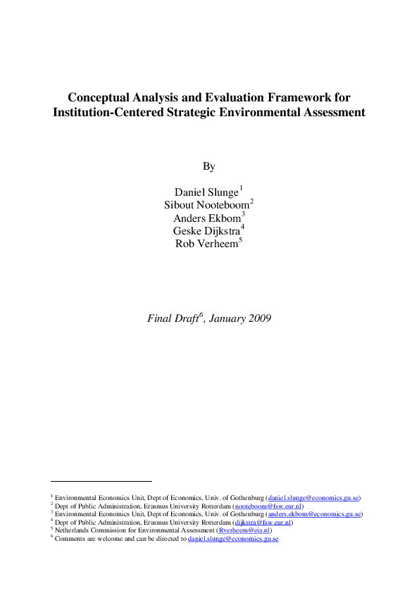 (PDF) Conceptual Analysis and Evaluation Framework for Institution ...