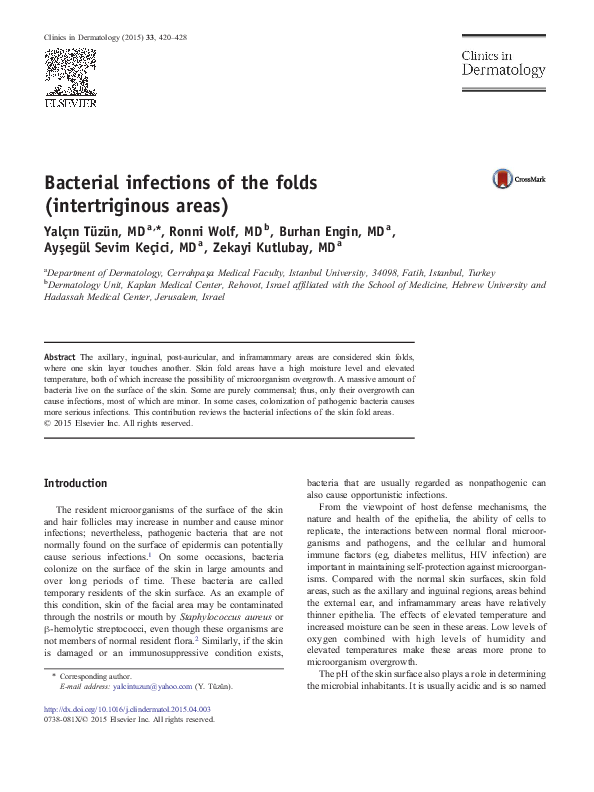Pdf Bacterial Infections Of The Folds Intertriginous Areas