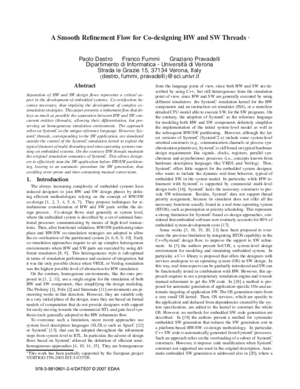 (PDF) A Smooth Refinement Flow for Co-designing HW and SW Threads ...