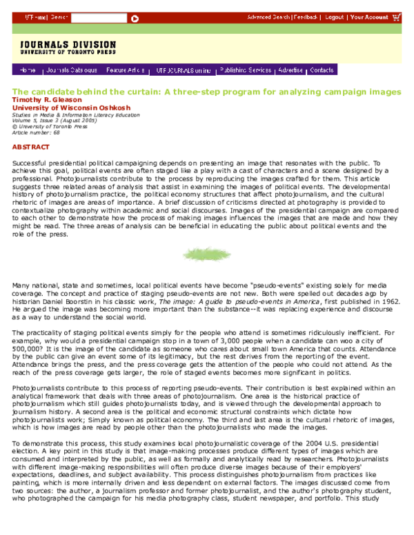 Pdf The Candidate Behind The Curtain A Three Step Program For