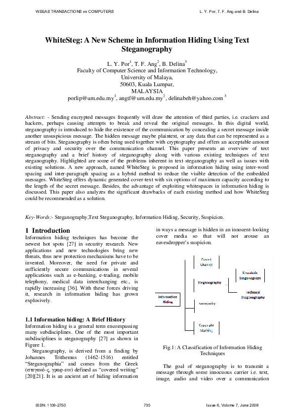 (PDF) WhiteSteg: a new scheme in information hiding using text ...