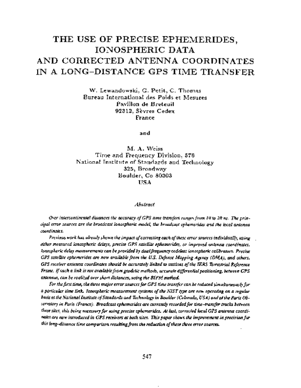 (PDF) The use of precise ephemerides, ionospheric data and corrected ...