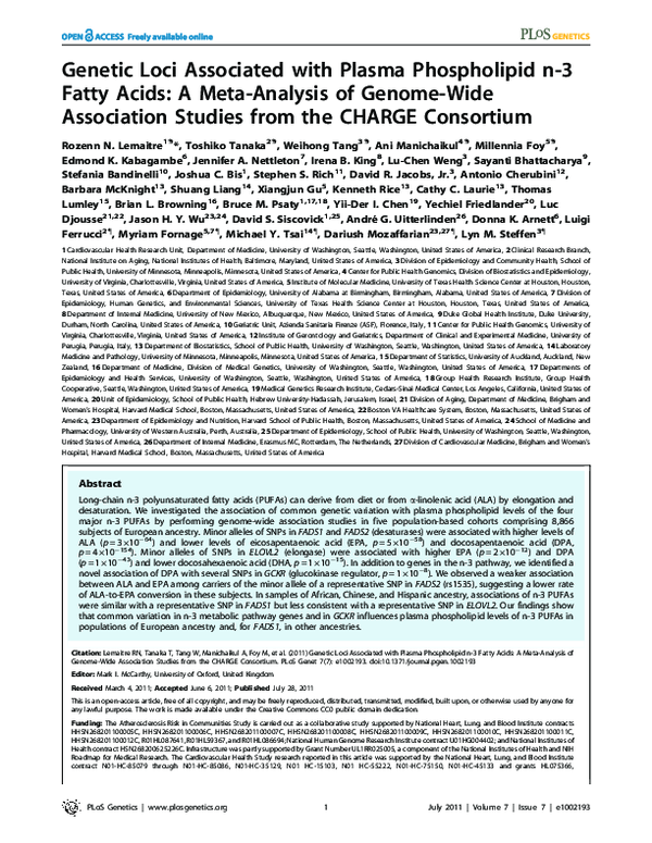 (PDF) Genetic Loci Associated with Plasma Phospholipid n-3 Fatty Acids ...