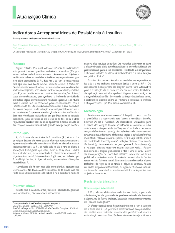 (PDF) Anthropometric indicators of insulin resistance