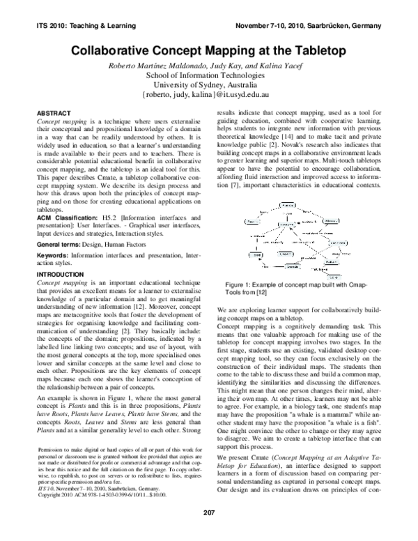 (PDF) Collaborative concept mapping at the tabletop