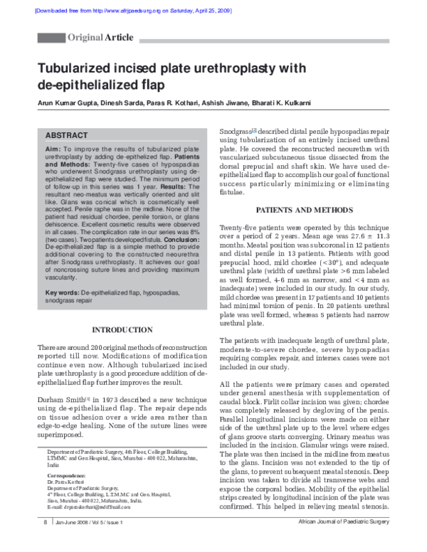 pdf-tubularized-incised-plate-urethroplasty-with-de-epithelialized-flap