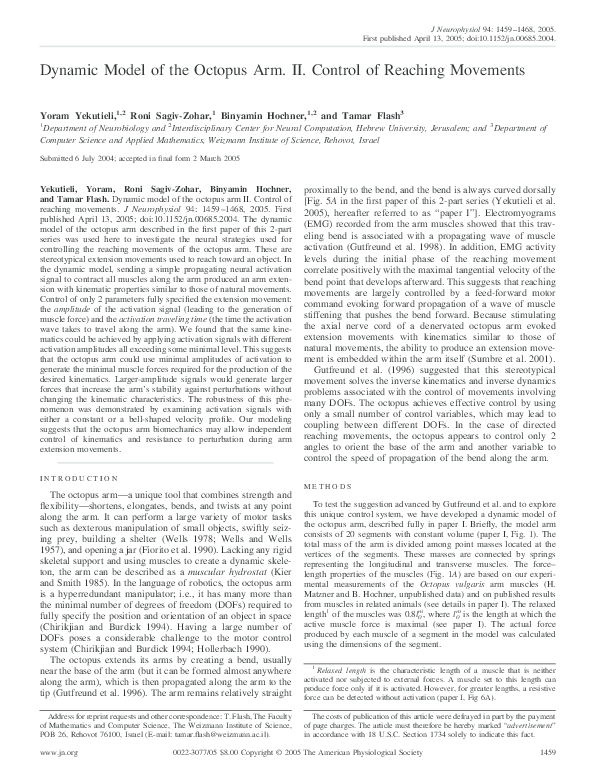 (PDF) Analyzing Octopus Movements Using Three-Dimensional Reconstruction