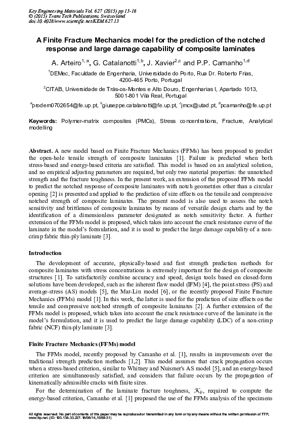 (PDF) A finite fracture mechanics model for the prediction of the open ...
