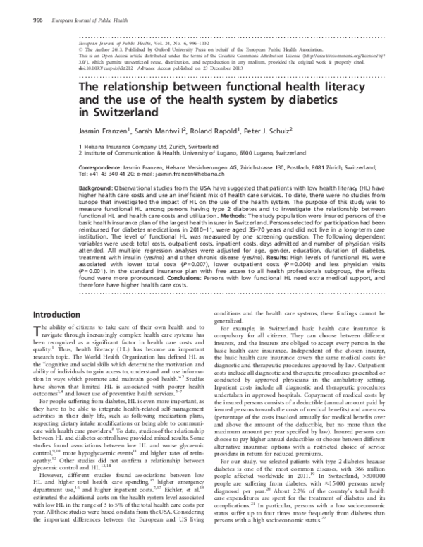(PDF) The relationship between functional health literacy and the use ...