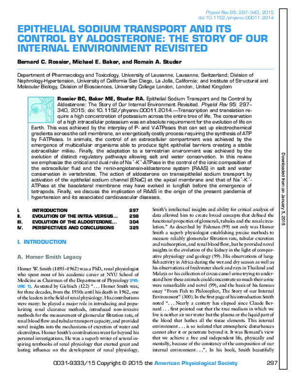 Miki PDF) Epithelial Sodium Transport and its control by