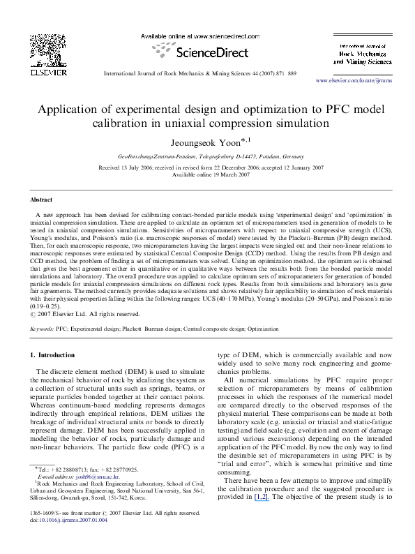 (PDF) Application of experimental design and optimization to PFC model ...