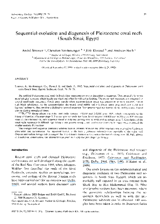(PDF) Sequential evolution and diagenesis of Pleistocene coral reefs ...