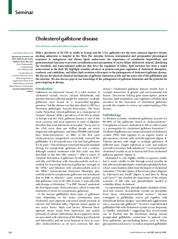 (PDF) Cholesterol gallstone disease Giuseppe Palasciano Academia.edu
