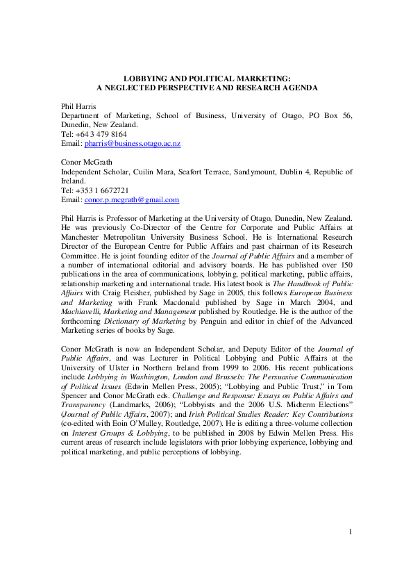 Solutions to lobbying picture