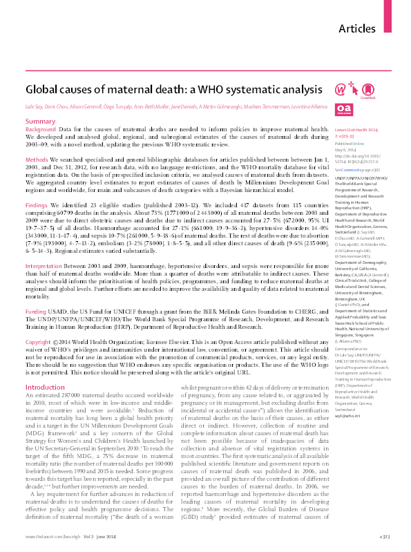 Thesis on maternal and child health image