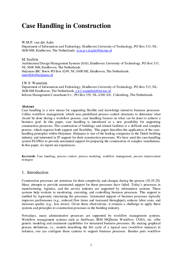 (PDF) Case handling in construction