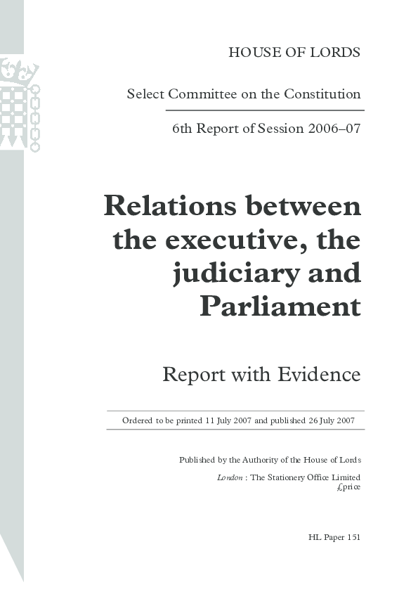 (PDF) THE RELATIONSHIP OF THE THREE ARMS OF GOVERNMENT Joseph Ufot