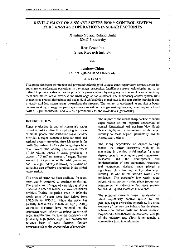 (PDF) Development of a smart supervisory control system for pan-stage ...