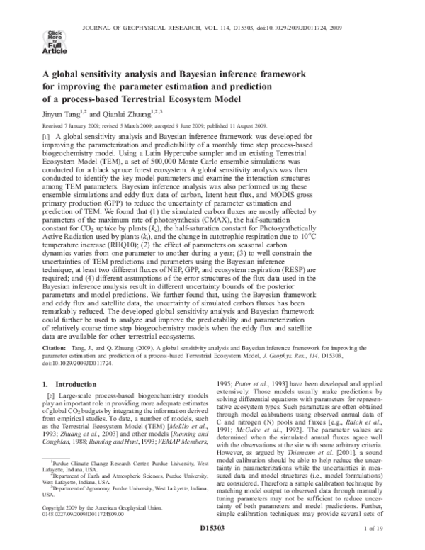 (PDF) A global sensitivity analysis and Bayesian inference framework ...