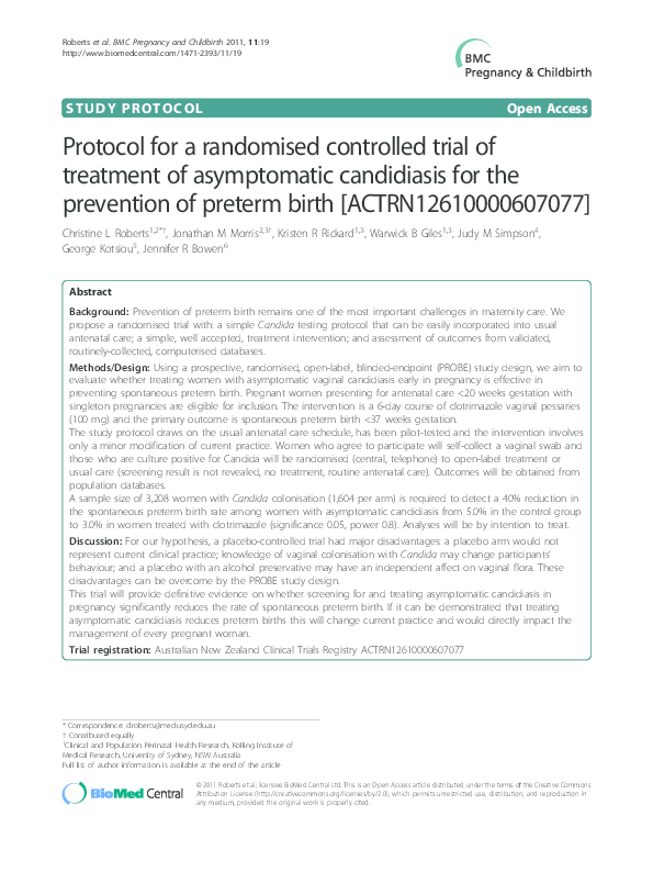 (PDF) Protocol for a randomised controlled trial of treatment of ...