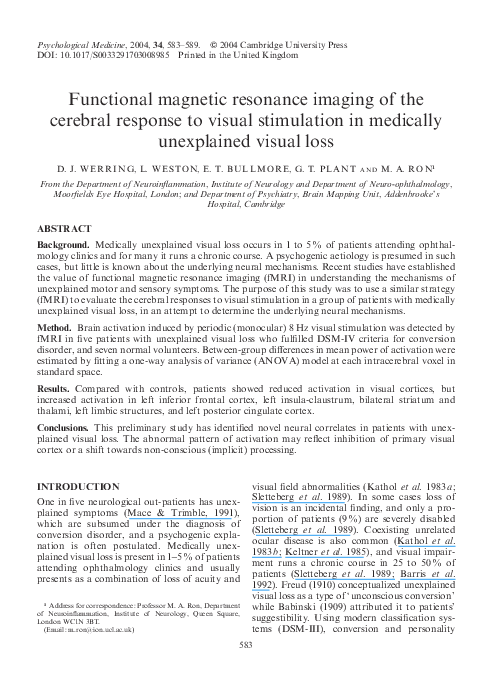 (PDF) Functional magnetic resonance imaging of cerebellar activation ...
