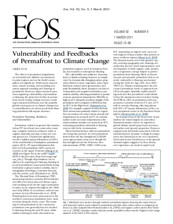 (PDF) Vulnerability and feedbacks of permafrost to climate change