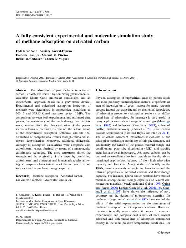 (PDF) A fully consistent experimental and molecular simulation study of ...