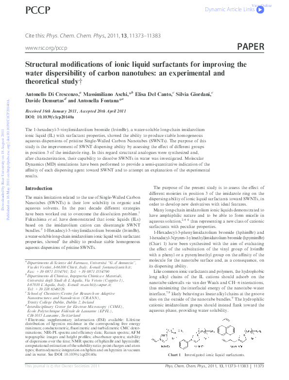 (PDF) Structural modifications of ionic liquid surfactants for ...