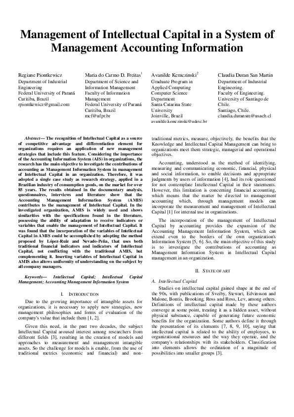 (PDF) Management of Intellectual Capital in a System of Management ...