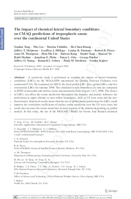 (PDF) The impact of chemical lateral boundary conditions on CMAQ ...