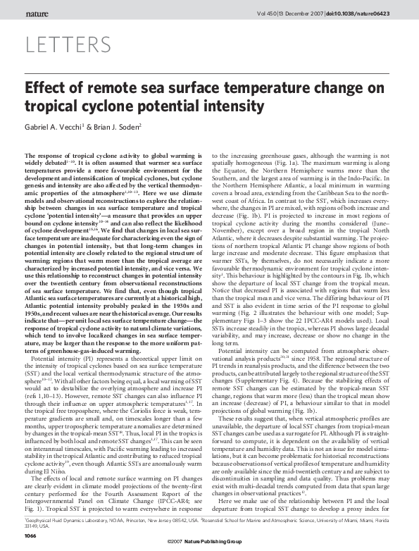 (PDF) Effect of remote sea surface temperature change on tropical ...