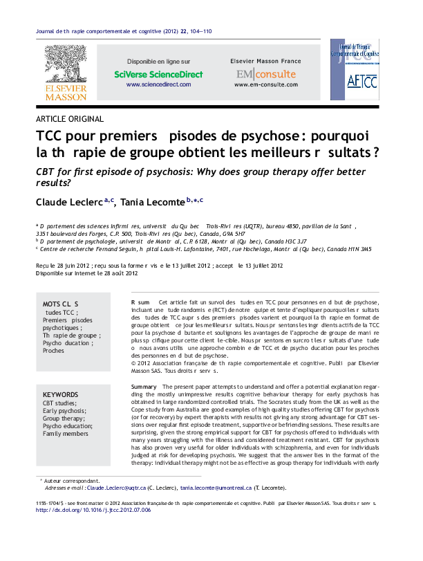 exercices thérapie cognitivo comportementale pdf