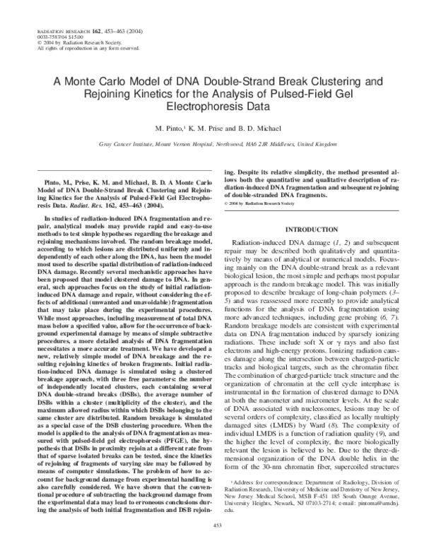 (PDF) A Monte Carlo Model of DNA Double-Strand Break Clustering and ...