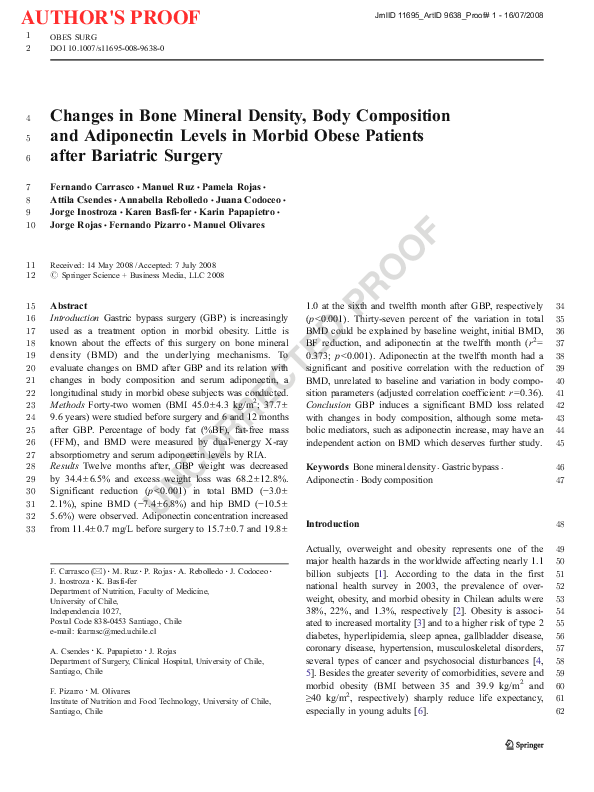 (PDF) Changes in Bone Mineral Density, Body Composition and Adiponectin ...