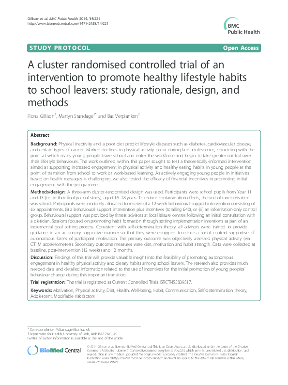 (PDF) A cluster randomised controlled trial of an intervention to ...