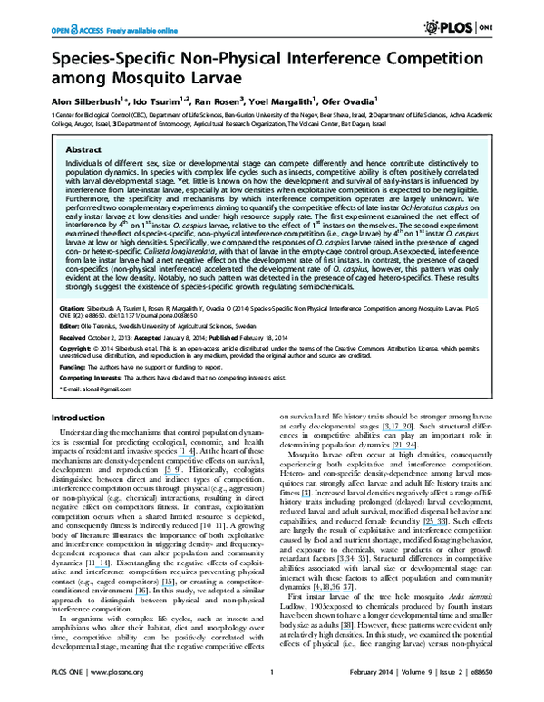 (PDF) Species-specific non-physical interference competition among ...