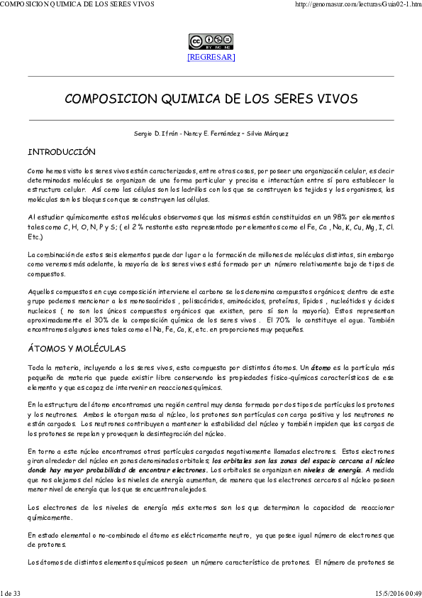 (PDF) COMPOSICION QUIMICA DE LOS SERES VIVOS