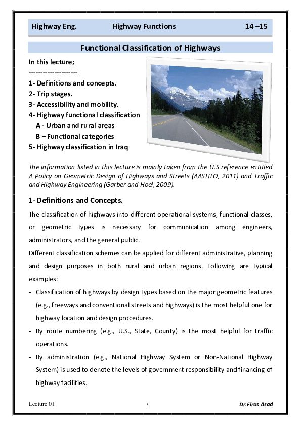 (PDF) Highway Eng. Highway Functions 14 15 hai Tes Academia.edu