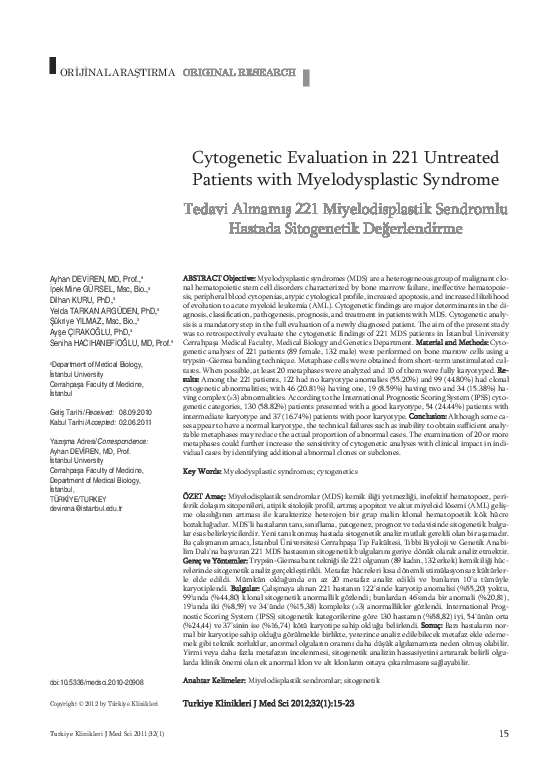 (PDF) Cytogenetic Evaluation in 221 Untreated Patients with ...