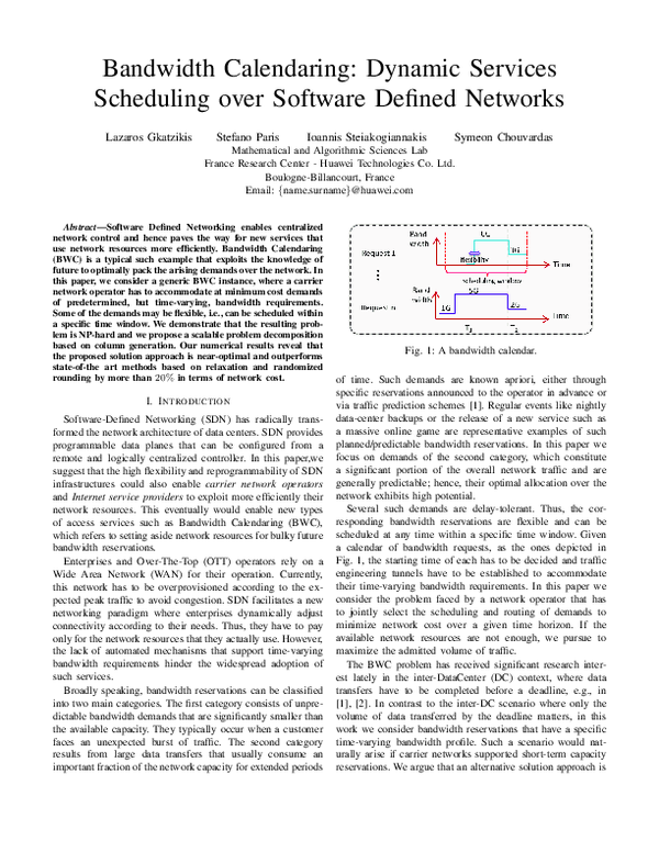 (PDF) Bandwidth Calendaring: Dynamic Services Scheduling over Software ...
